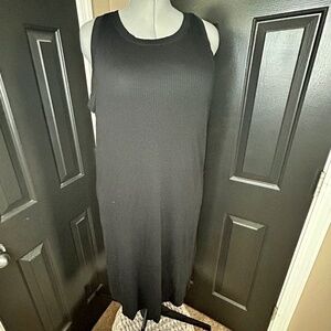 Eddie Bauer Black Racerback Ribbed Knit Dress